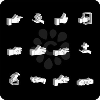 Royalty Free Clipart Image of a Series of Hand Icons