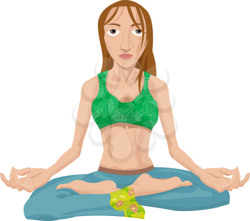 Royalty Free Clipart Image of a Woman Meditating 