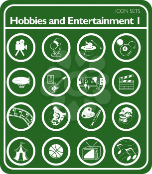 Royalty Free Clipart Image of Hobbies and Entertainment Icons