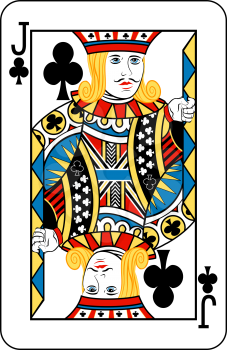 Royalty Free Clipart Image of a Jack of Clubs Playing Card