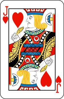 Royalty Free Clipart Image of a Jack of Hearts Playing Card
