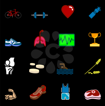 Royalty Free Clipart Image of Health and Fitness Icons
