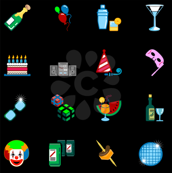 Royalty Free Clipart Image of Party Icons