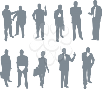 Royalty Free Clipart Image of Businessmen and Businesswoman
