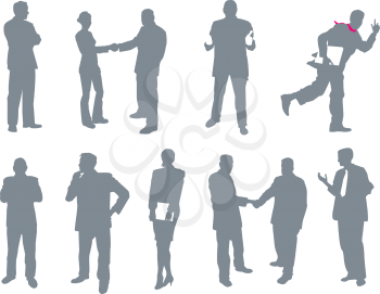 Royalty Free Clipart Image of Businesspeople Silhouettes