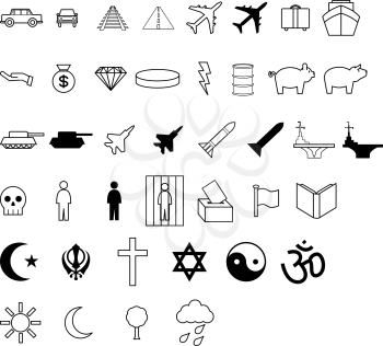 Royalty Free Clipart Image of Popular Demographic Icons