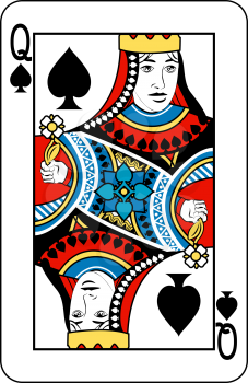 Royalty Free Clipart Image of a Queen of Spades Playing Card