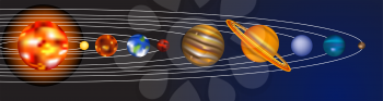 Royalty Free Clipart Image of a Solar System