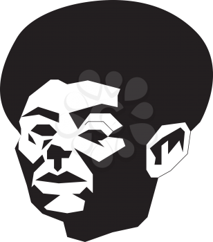Royalty Free Clipart Image of a Man With an Afro