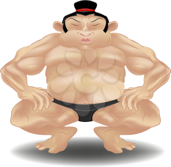 Royalty Free Clipart Image of a Sumo Wrestler