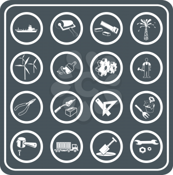 Royalty Free Clipart Image of Tool and Industry Icons