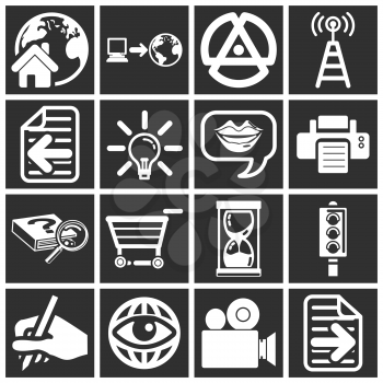 Royalty Free Clipart Image of a Set of Wen Icons