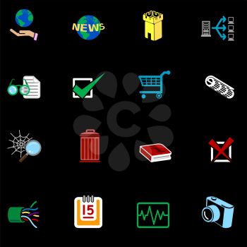 Royalty Free Clipart Image of a Web Icons