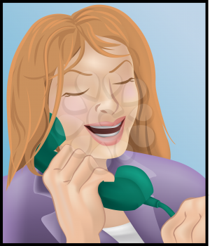 Royalty Free Clipart Image of a Woman Talking on the Phone
