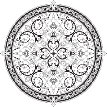 Royalty Free Clipart Image of an Arabic Ornamental Floral Pattern