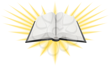 Royalty Free Clipart Image of an Opened Holy Book