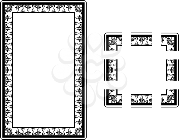 Royalty Free Clipart Image of an Art Nouveau Style Border Frame