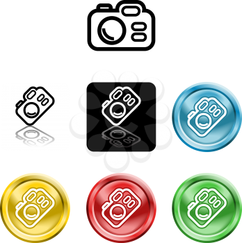 Royalty Free Clipart Image of Several Camera Icons