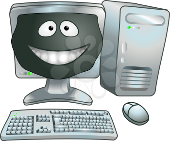 Royalty Free Clipart Image of a Smiling Computer