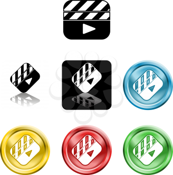 Royalty Free Clipart Image of Clapper Board Icons