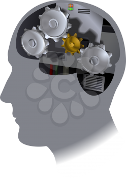 Royalty Free Clipart Image of the Workings of a Brain