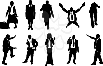 Royalty Free Clipart Image of Businessmen and Businesswoman
