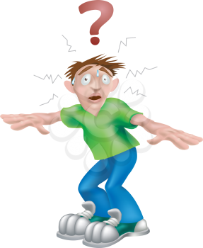 Royalty Free Clipart Image of a Man Looking Confused