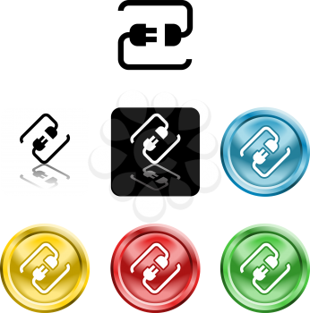 Royalty Free Clipart Image of Several Cord Icons 