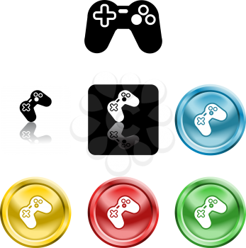 Royalty Free Clipart Image of Game Controlling Icons 