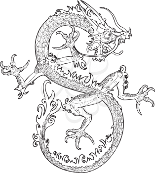 Royalty Free Clipart Image of an Oriental Dragon 