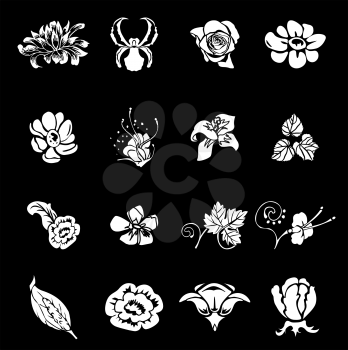 Royalty Free Clipart Image of Floral Design Elements