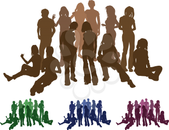 Royalty Free Clipart Image of Groups of Friends