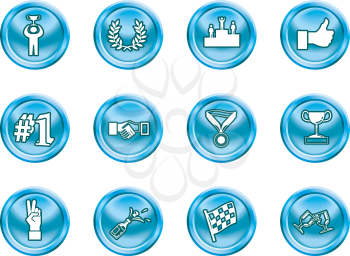 Royalty Free Clipart Image of Victory and Success Icons