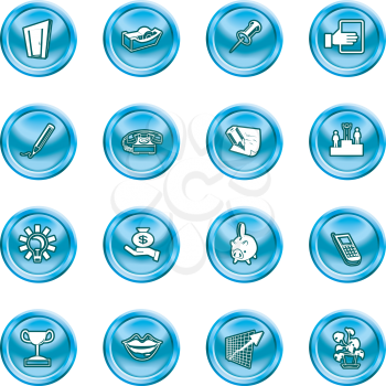 Royalty Free Clipart Image of Office and Business Icons