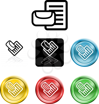 Royalty Free Clipart Image of Envelope and Letter Icons