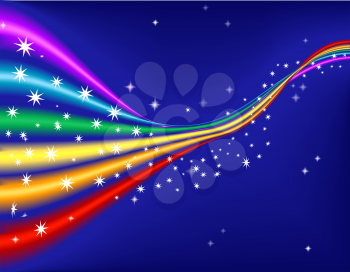Royalty Free Clipart Image of a Sparkling Rainbow Background