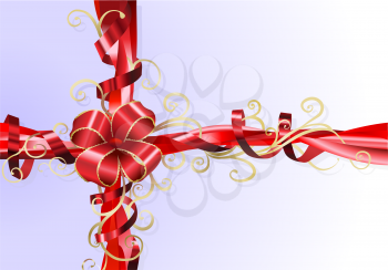 Royalty Free Clipart Image of a Ribbon and Bow Background