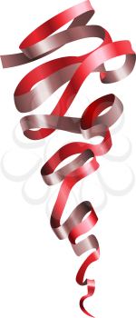 Royalty Free Clipart Image of a Shiny Curly Ribbon