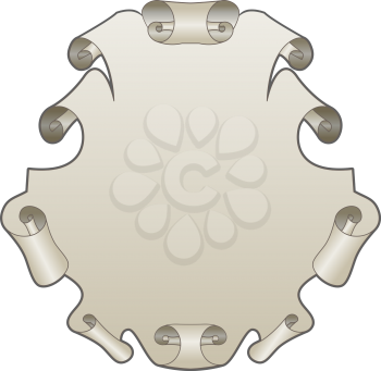 Royalty Free Clipart Image of a Paper Scroll Element