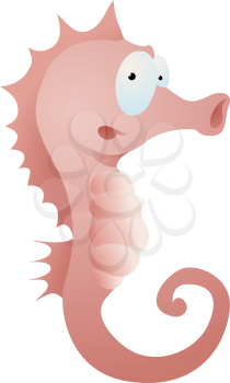Royalty Free Clipart Image of a Pink Seahorse