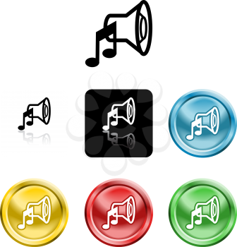 Royalty Free Clipart Image of Stylized Speaker Icons