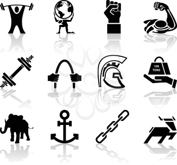 Royalty Free Clipart Image of Strength Icons