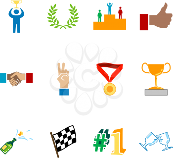 Royalty Free Clipart Image of Success Icons