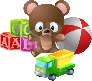 Royalty Free Clipart Image of Children's Toys