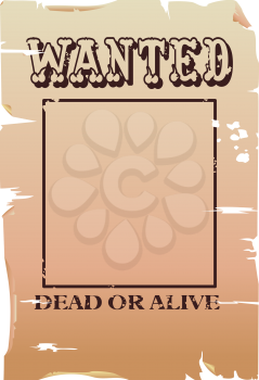 Royalty Free Clipart Image of a Wanted Poster