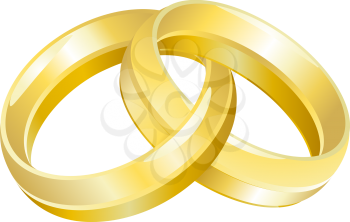 Royalty Free Clipart Image of Intertwined Wedding Rings