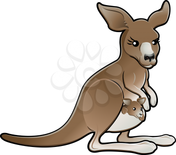 Royalty Free Clipart Image of a Kangaroo 