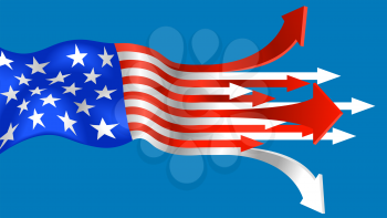 Royalty Free Clipart Image of an American Flag Illustration