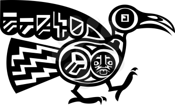 Royalty Free Clipart Image of an Aztec Bird
