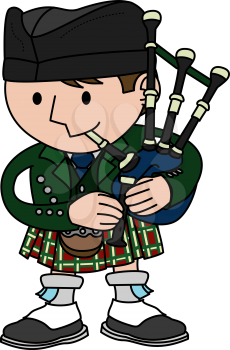 Royalty Free Clipart Image of a Bag Piper 